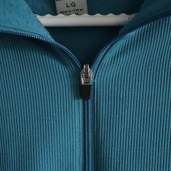 MEC Women's Sz Lrg Blue Full Zip Cycling Active Fleece Ribbed Stretch Jacket - Picture 6 of 15